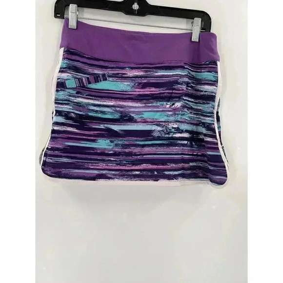 Athleta Relay Skort w/ Built-In Shorts -Purple Stripe Size 4 (28"x3"x14") EUC - Picture 1 of 10